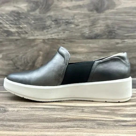 ❌SOLD❌NIB CLARKS 9 Wide Width Layton Band Slip On Leather Platform Sneakers - Picture 7 of 12